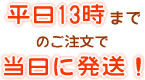 平日13時までのご注文で当日発送！