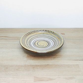 小鹿田焼の【割引中！】３寸皿　飴色