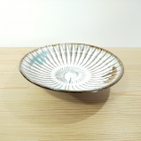 小鹿田焼の6寸皿 刷毛目