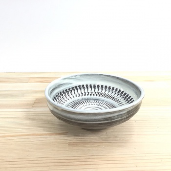 小鹿田焼の３．５寸小皿角淵