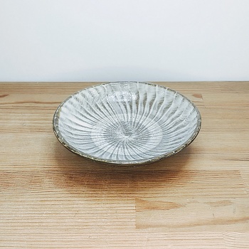 小鹿田焼の４寸皿　刷毛目